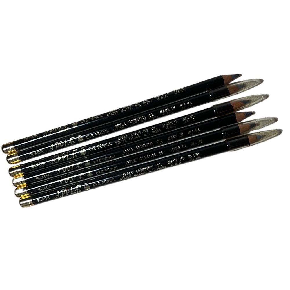 Apple Cosmetics Black Eye Pencils Set of 6